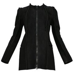 Used Maison Martin Margiela "Flat Pattern" Collection Black Suede Jacket 1998