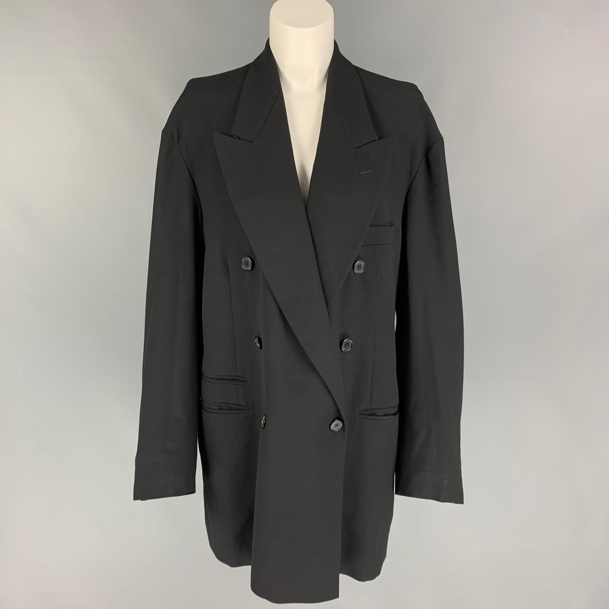 Women's Vintage MAISON MARTIN MARGIELA FW 1997 Size 8 Black Wool Tucked Sleeves Jacket