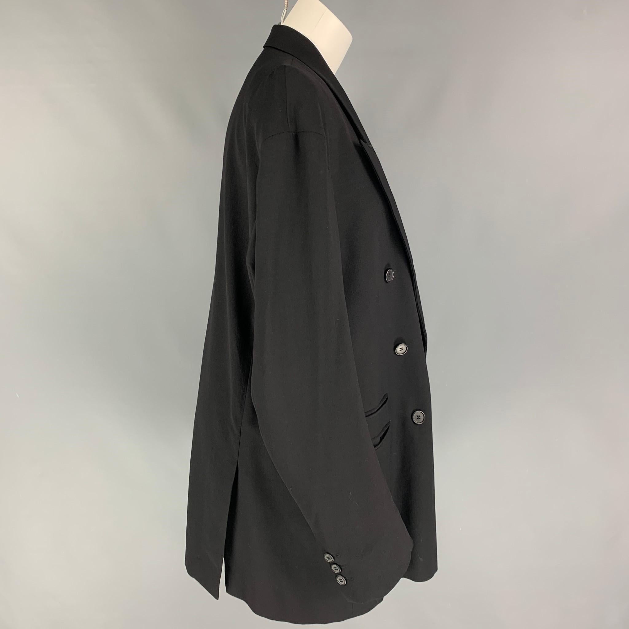 Vintage MAISON MARTIN MARGIELA FW 1997 Size 8 Black Wool Tucked Sleeves Jacket 1