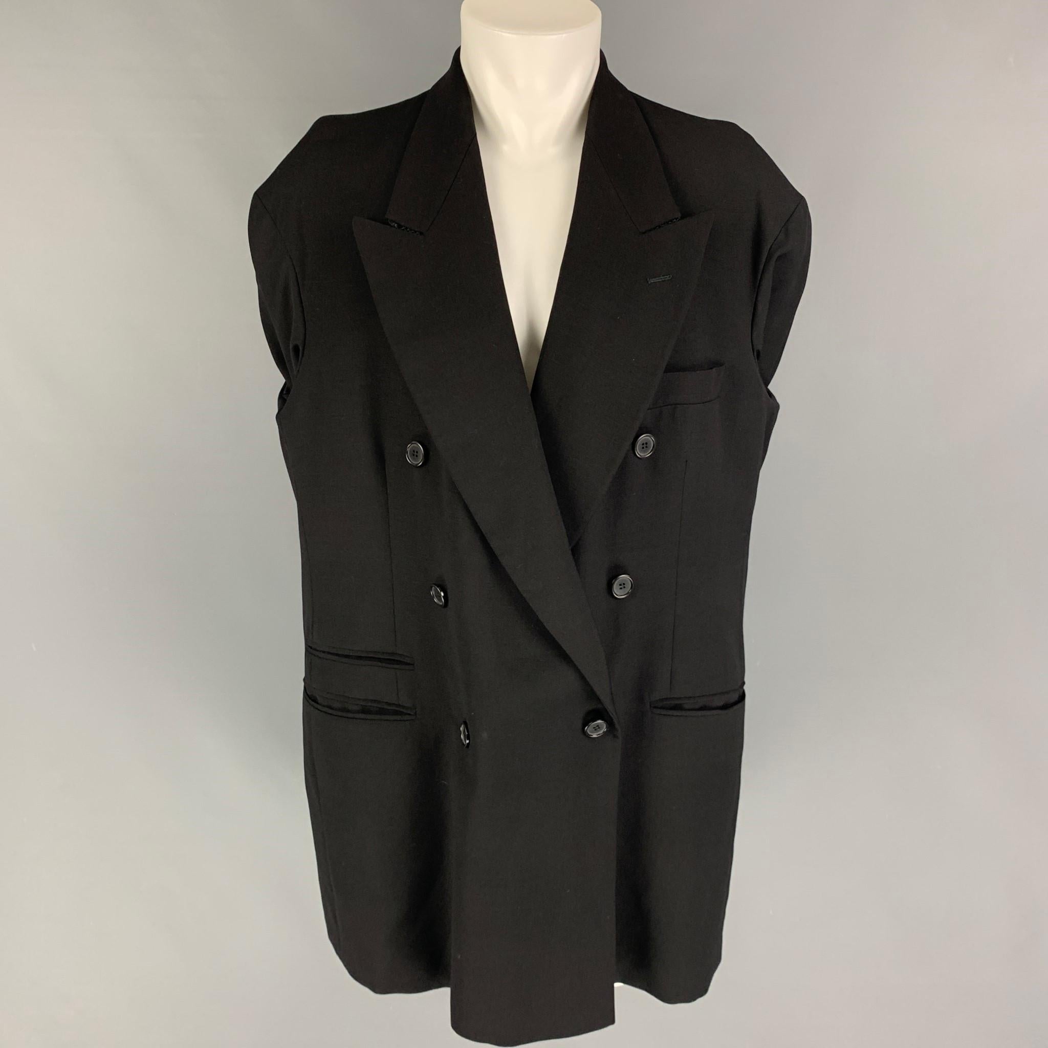 Vintage MAISON MARTIN MARGIELA FW 1997 Size 8 Black Wool Tucked Sleeves Jacket 4