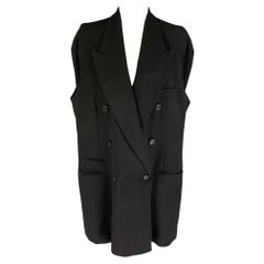 Vintage MAISON MARTIN MARGIELA FW 1997 Size 8 Black Wool Tucked Sleeves Jacket