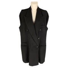 Antique MAISON MARTIN MARGIELA FW 1997 Size 8 Black Wool Tucked Sleeves Jacket