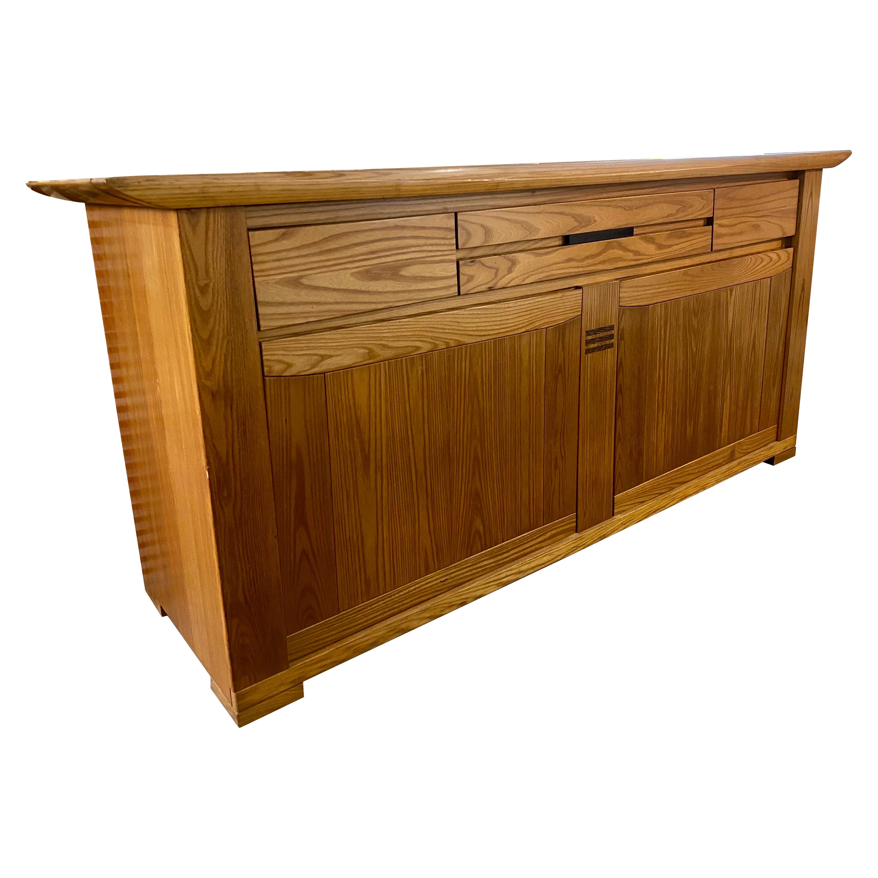 Credenza vintage in olmo massiccio Maison Regain, anni '70, Francia