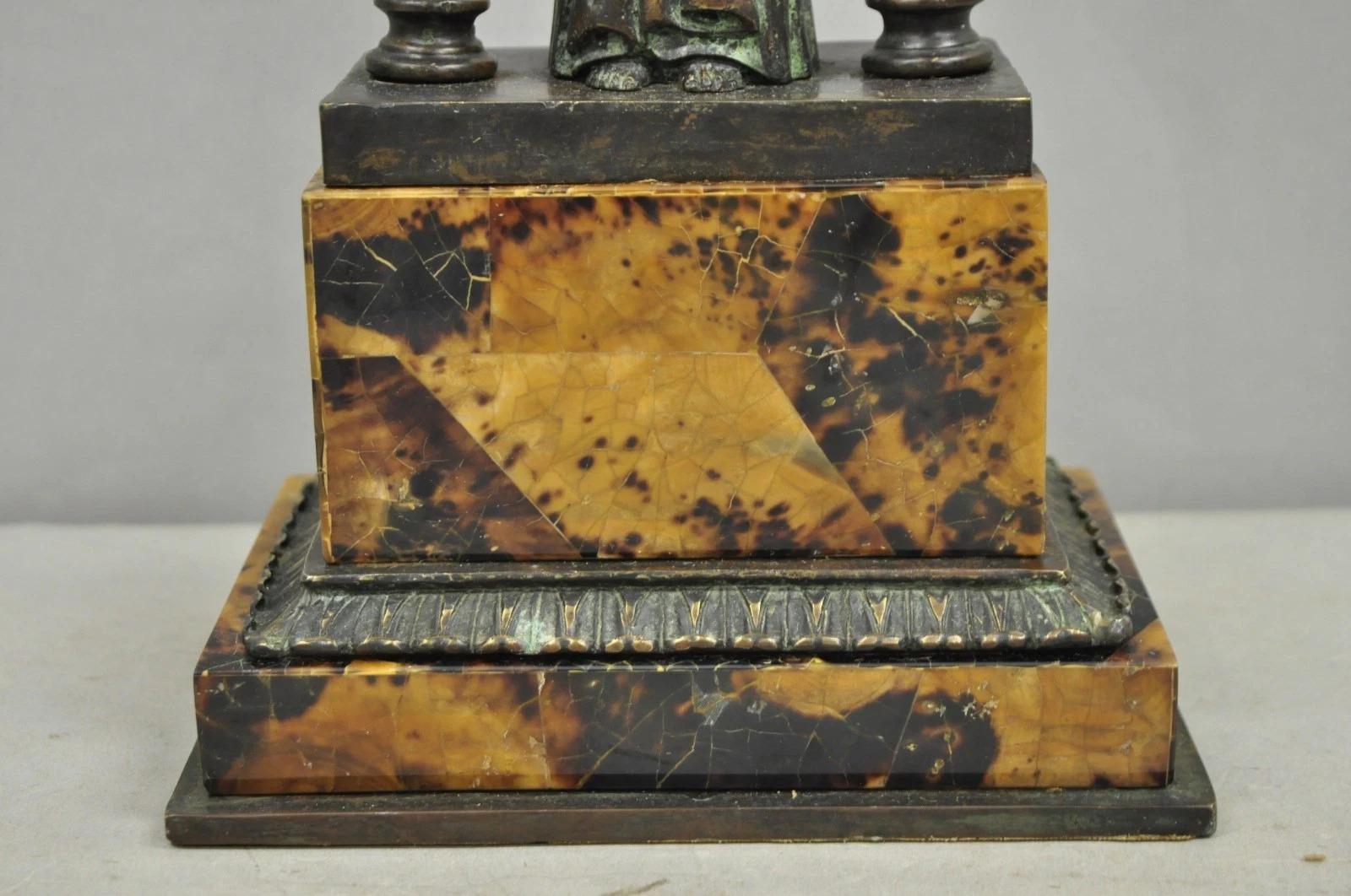 Vintage Maitland Smith Art Deco Art Nouveau Bronze Lady Figural Table Lamp en vente 5