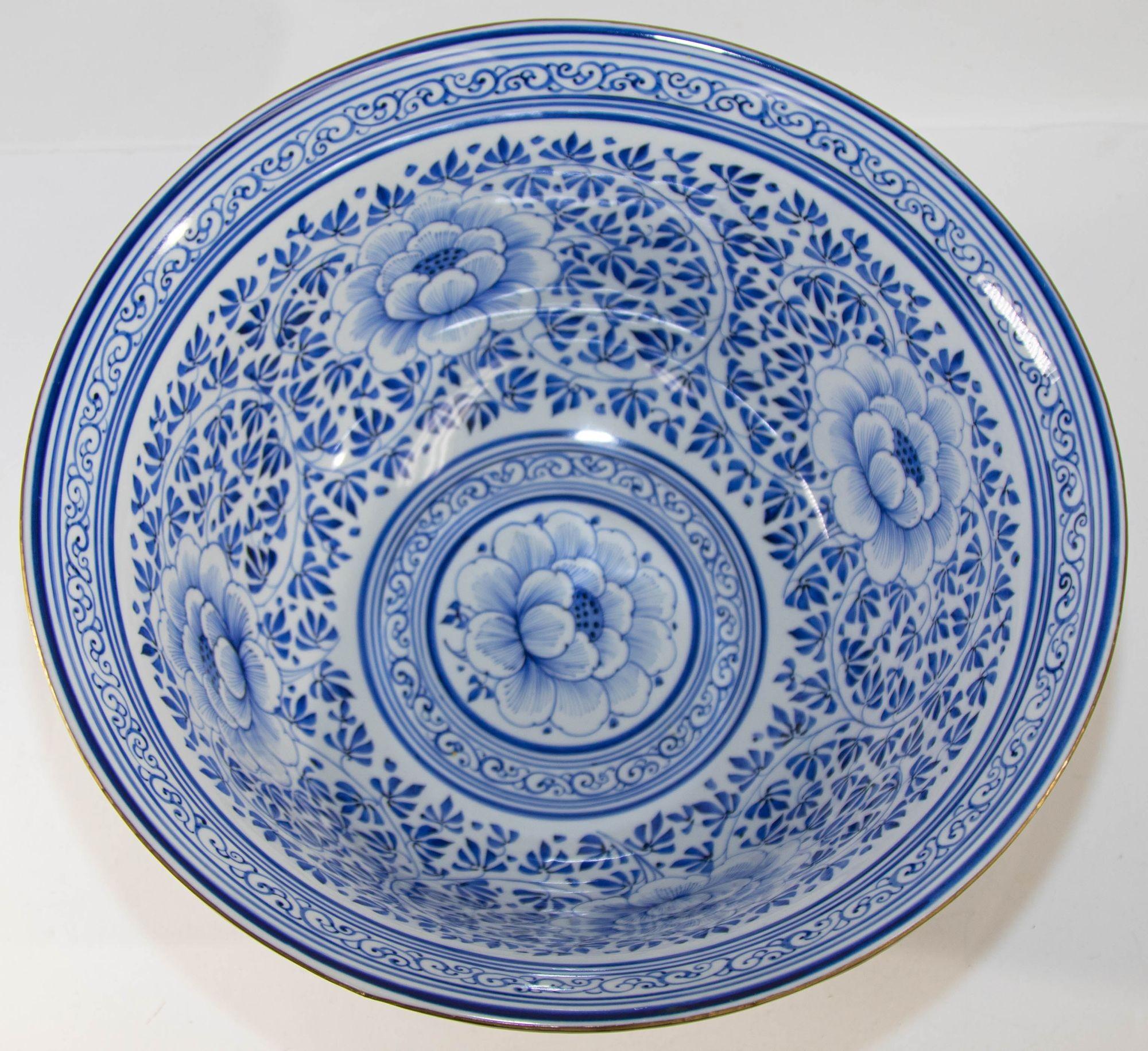 blue and white porcelain bowl large