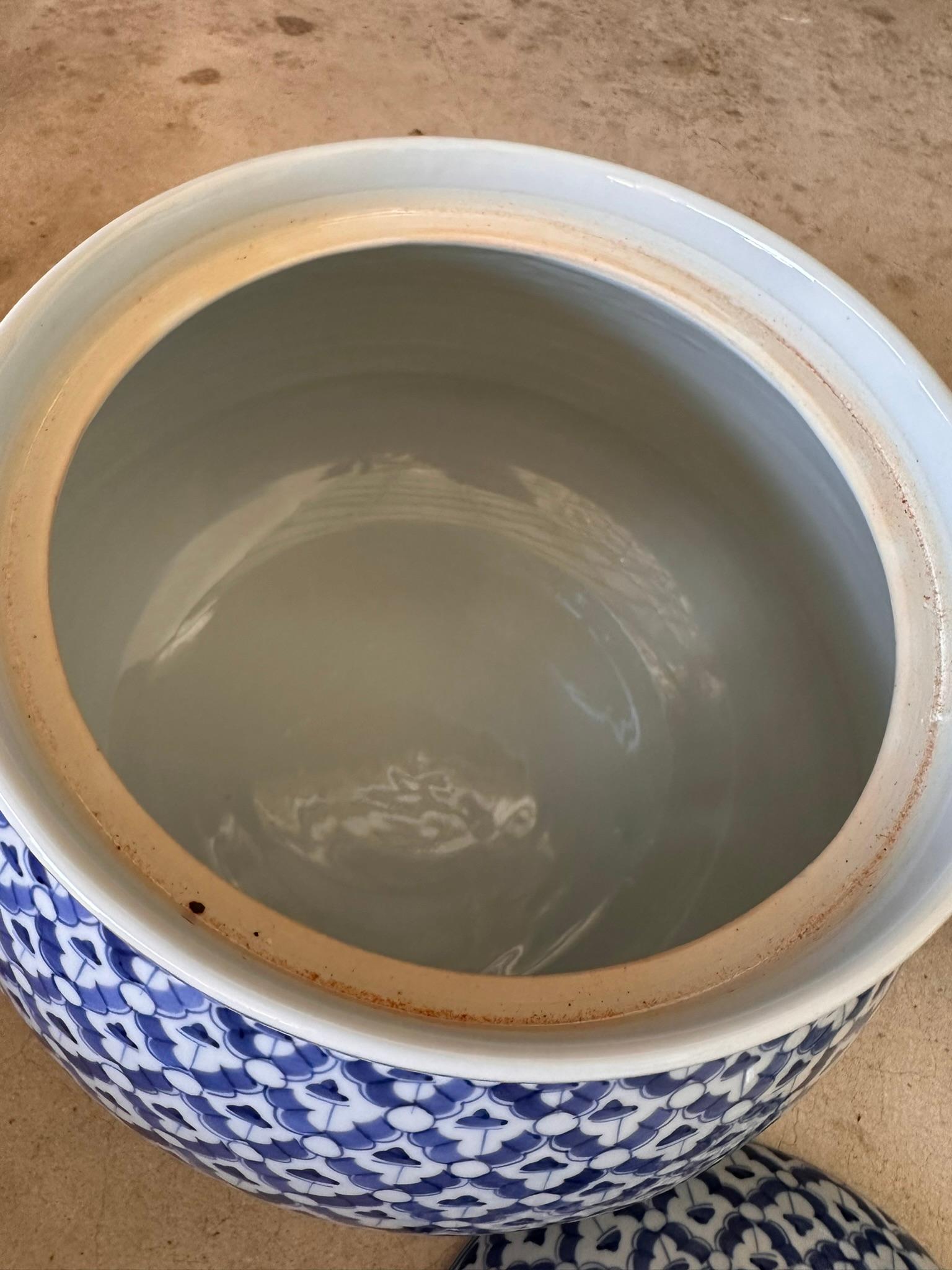 Late 20th Century Vintage Maitland-Smith Blue and White Lidded Porcelain Tureens-Pair For Sale