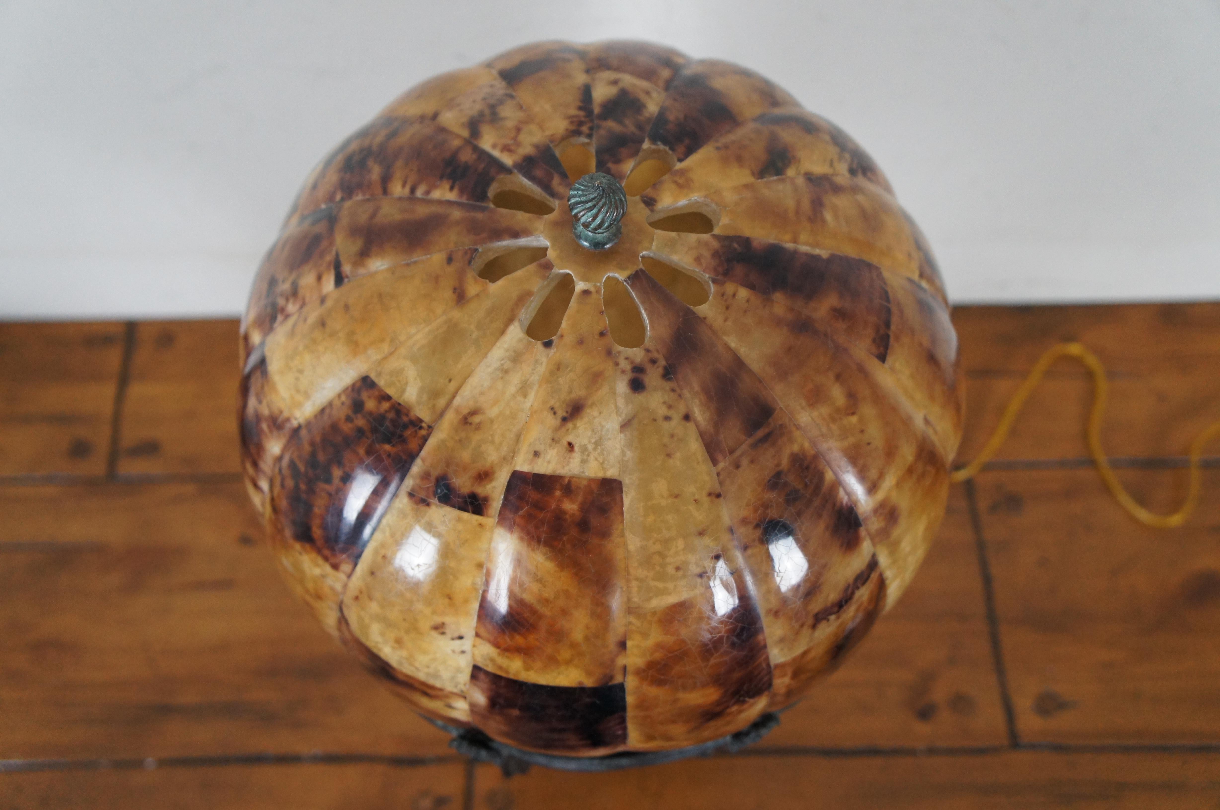 Vintage Maitland Smith Bronze Penshell Hot Air Balloon Table Lamp 8135-17 2