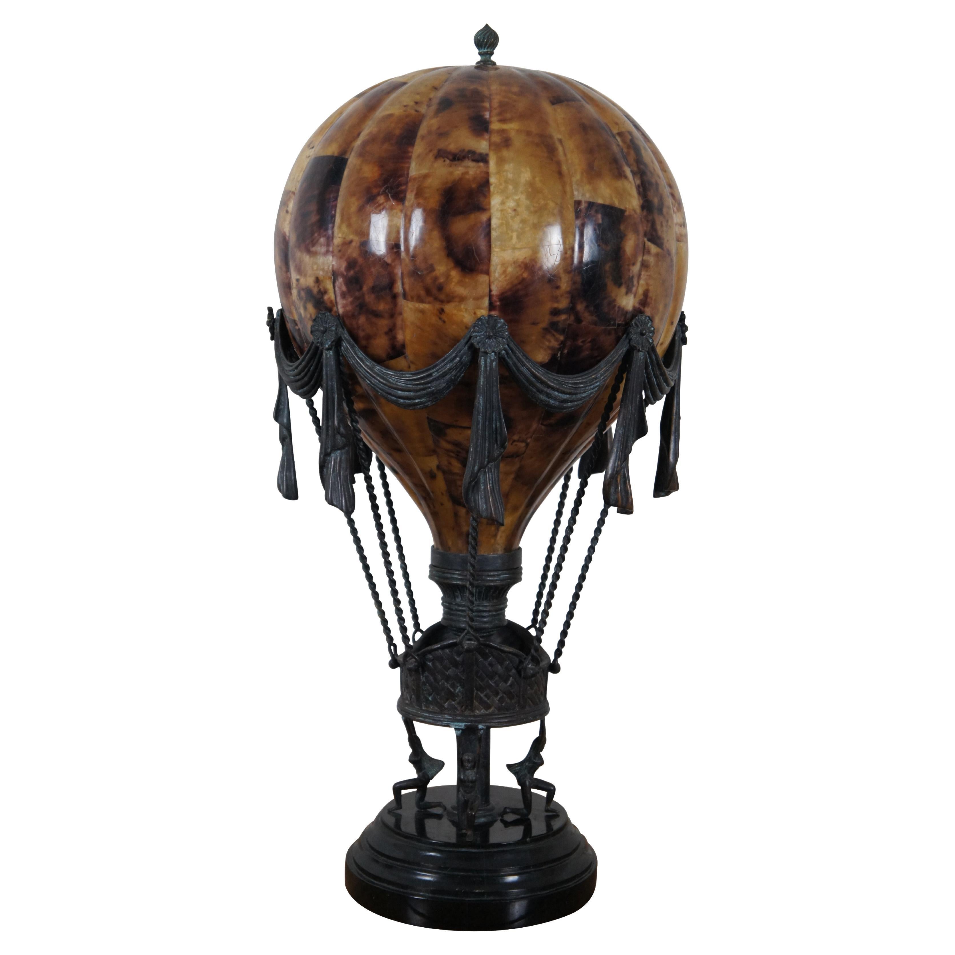 Vintage Maitland Smith Bronze Penshell Hot Air Balloon Table Lamp 8135-17