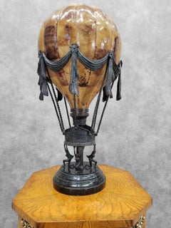 Vintage Maitland Smith Bronze/Penshell Hot Air Balloon Table Lamp