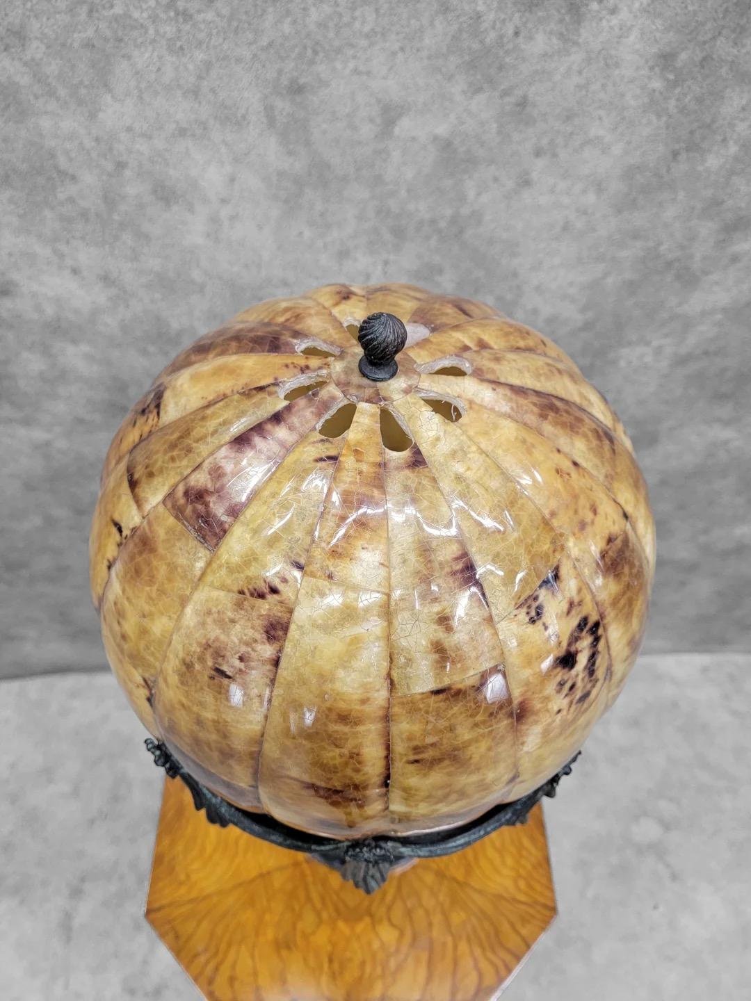 Patinated Vintage Maitland Smith Bronze/Penshell Hot Air Balloon Table Lamp