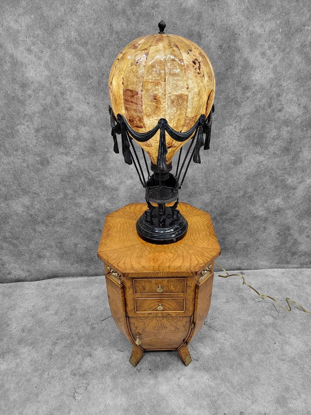 20th Century Vintage Maitland Smith Bronze/Penshell Hot Air Balloon Table Lamp
