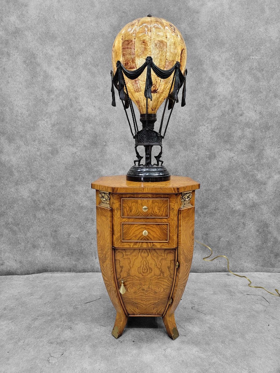 Vintage Maitland Smith Bronze/Penshell Hot Air Balloon Table Lamp 1