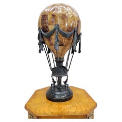 Vintage Maitland Smith Bronze/Penshell Hot Air Balloon Table Lamp