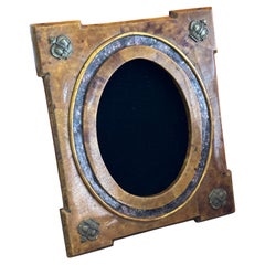 Vintage Maitland-Smith Burlwood and Marble Picture Frame with Bronze Mounts