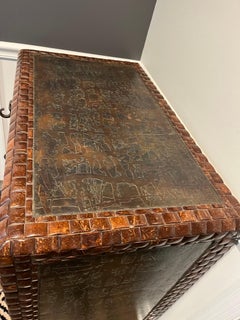 Vintage Maitland Smith Coconut Shell Chest of Drawers with Bronze Elephant Pulls