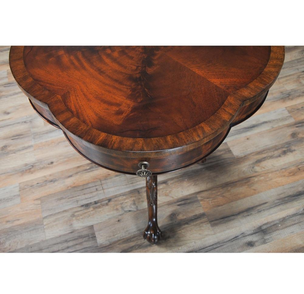 A Vintage Maitland smith drum table in excellent condition, featuring a recently refinished top.

Both elegant and incredibly detailed this beautiful Vintage Maitland Smith Drum Table has everything one could ask for as a focal point for either