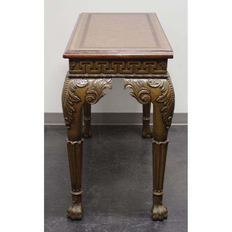 MAITLAND SMITH Georgian Style Tooled Leather Console Sofa Table In Good Condition In Charlotte, NC