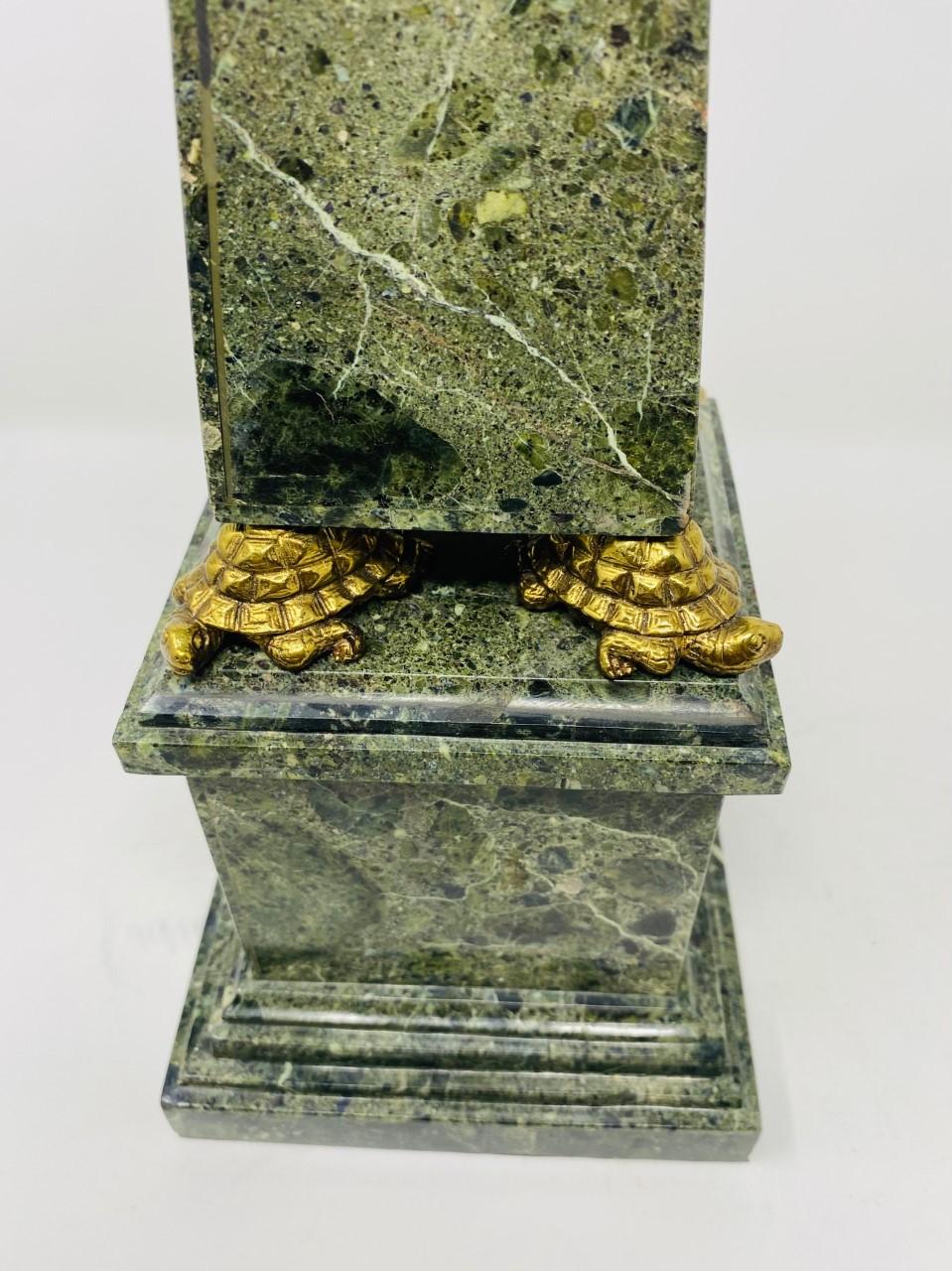 Vintage Maitland-Smith Green Faux Stone Obelisk For Sale 6
