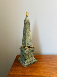Vintage Maitland-Smith Green Faux Stone Obelisk
