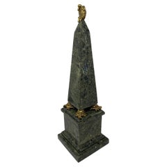 Vintage Maitland-Smith Green Faux Stone Obelisk
