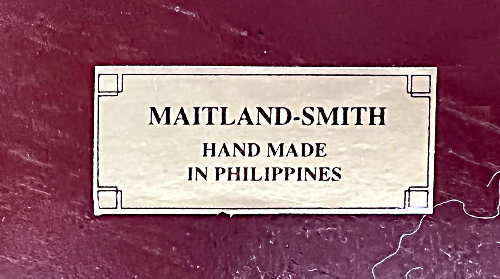 Vintage Maitland-Smith Gueridon Burl Wood Side Table with Greek Key Feet 4