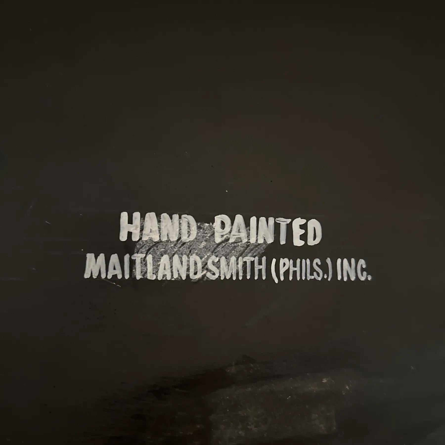 Table à plateau vintage Maitland Smith, peinte à la main et laquée, pour la chasse aux oiseaux en vente 3