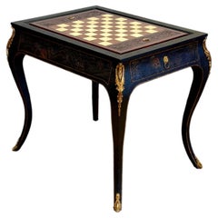 Vintage Maitland Smith Hollywood Regency 3 in 1 Chess Backgammon Games Table