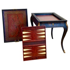 Vintage Maitland Smith Hollywood Regency 3 in 1 Chess Backgammon Games Table