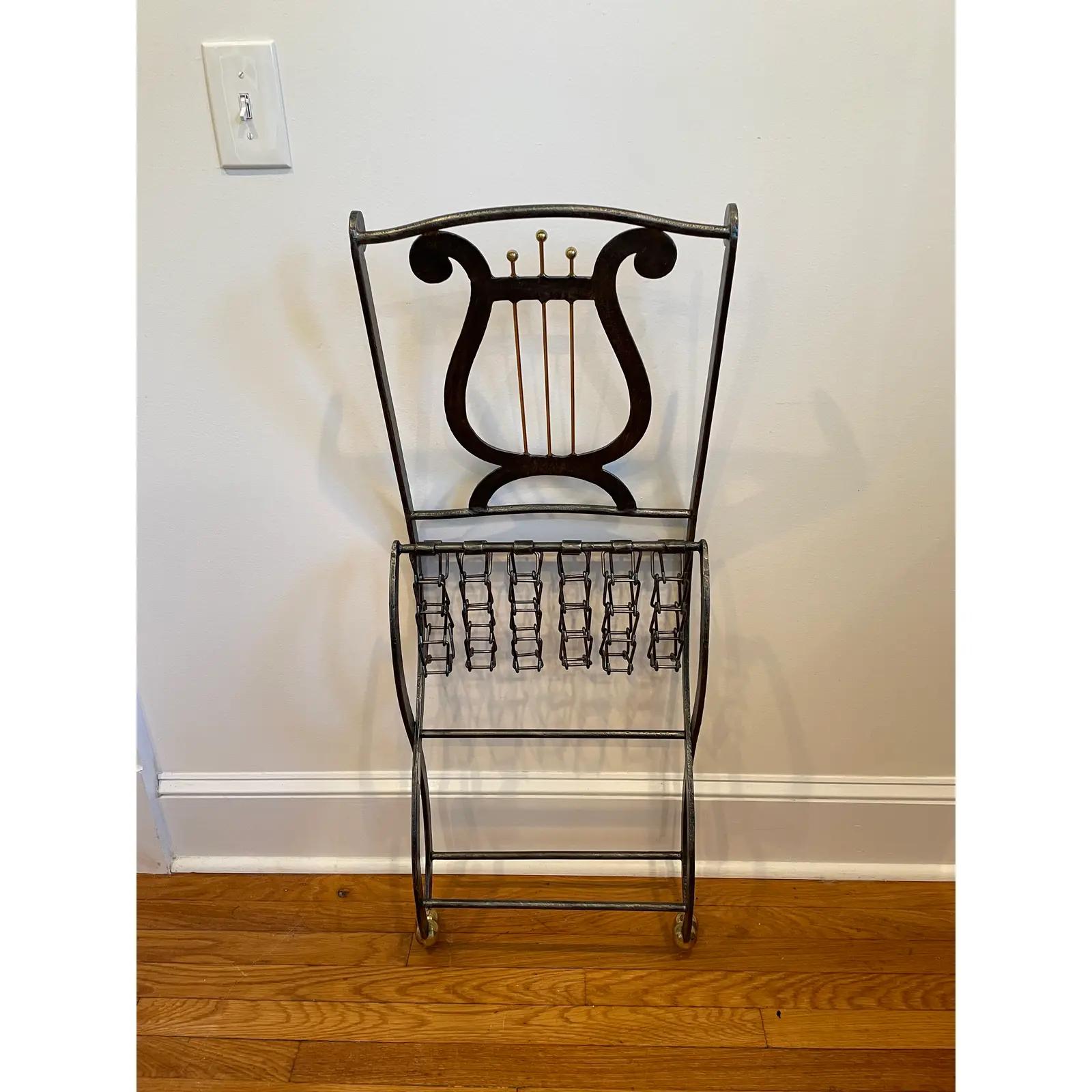 Maitland Smith Lyre Back Folding Chair (Hollywood Regency) im Angebot
