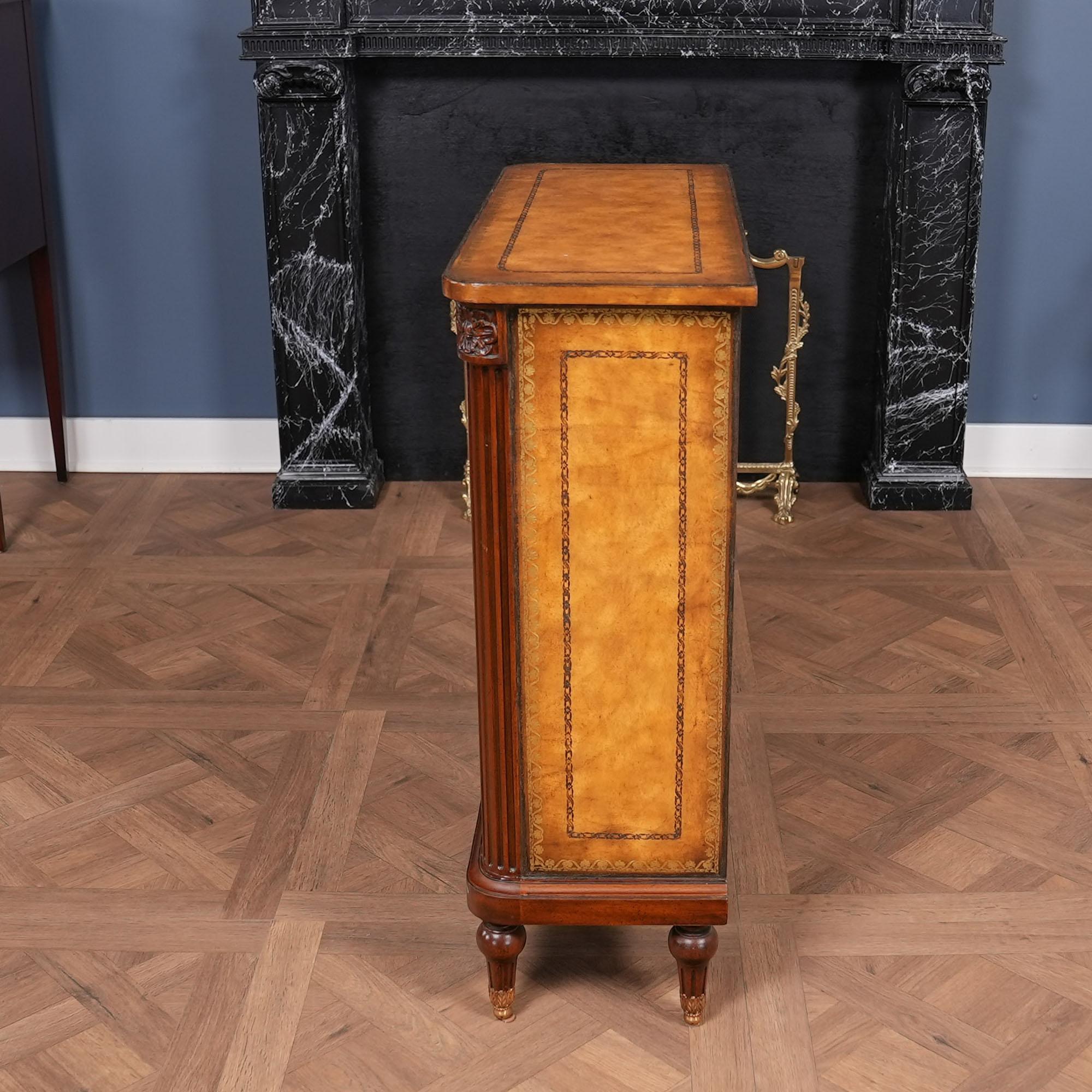 Vintage Maitland Smith Leather Bookcase 8