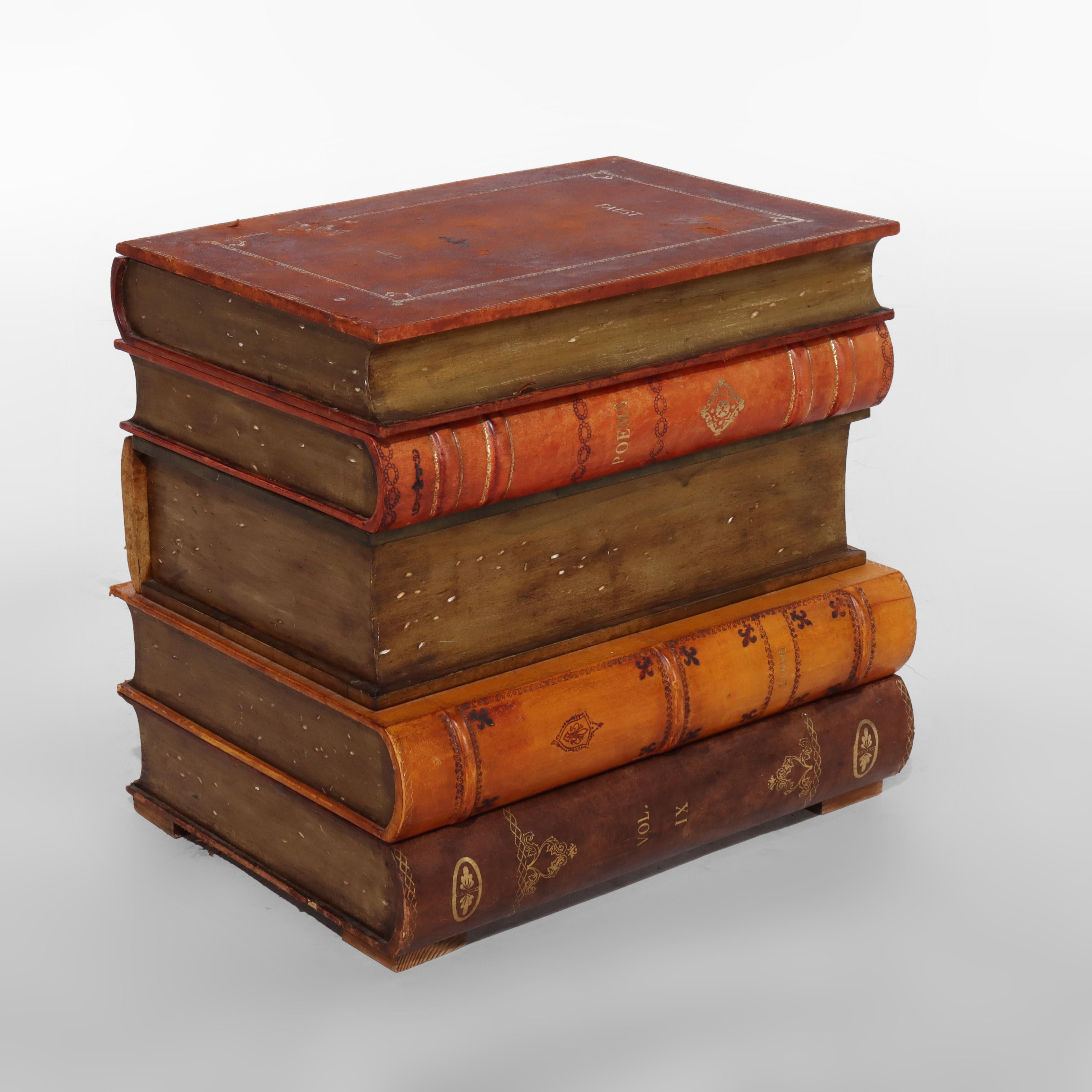 ***Reduced In-House Delivery Rates - Click on “Ask Seller” to Request a Quote***
Vintage Maitland Smith Leather Covered Lift Top Library Side Stand with Single Drawer 20thC (19 3/8