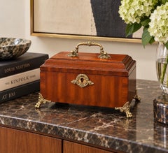 Vintage Maitland-Smith Mahogany and Brass Regency-Style Decorative Box, 1980s
