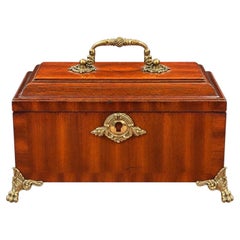 Vintage Maitland-Smith Mahogany and Brass Regency-Style Decorative Box, 1980s