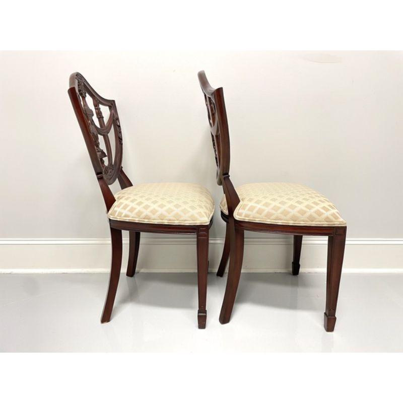 MAITLAND SMITH Mahogany Hepplewhite Style Dining Side Chairs - Pair  In Good Condition In Charlotte, NC