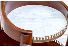 Vintage Maitland Smith Marmorplatte Mahagoni Weintisch oder Rafraichissoir