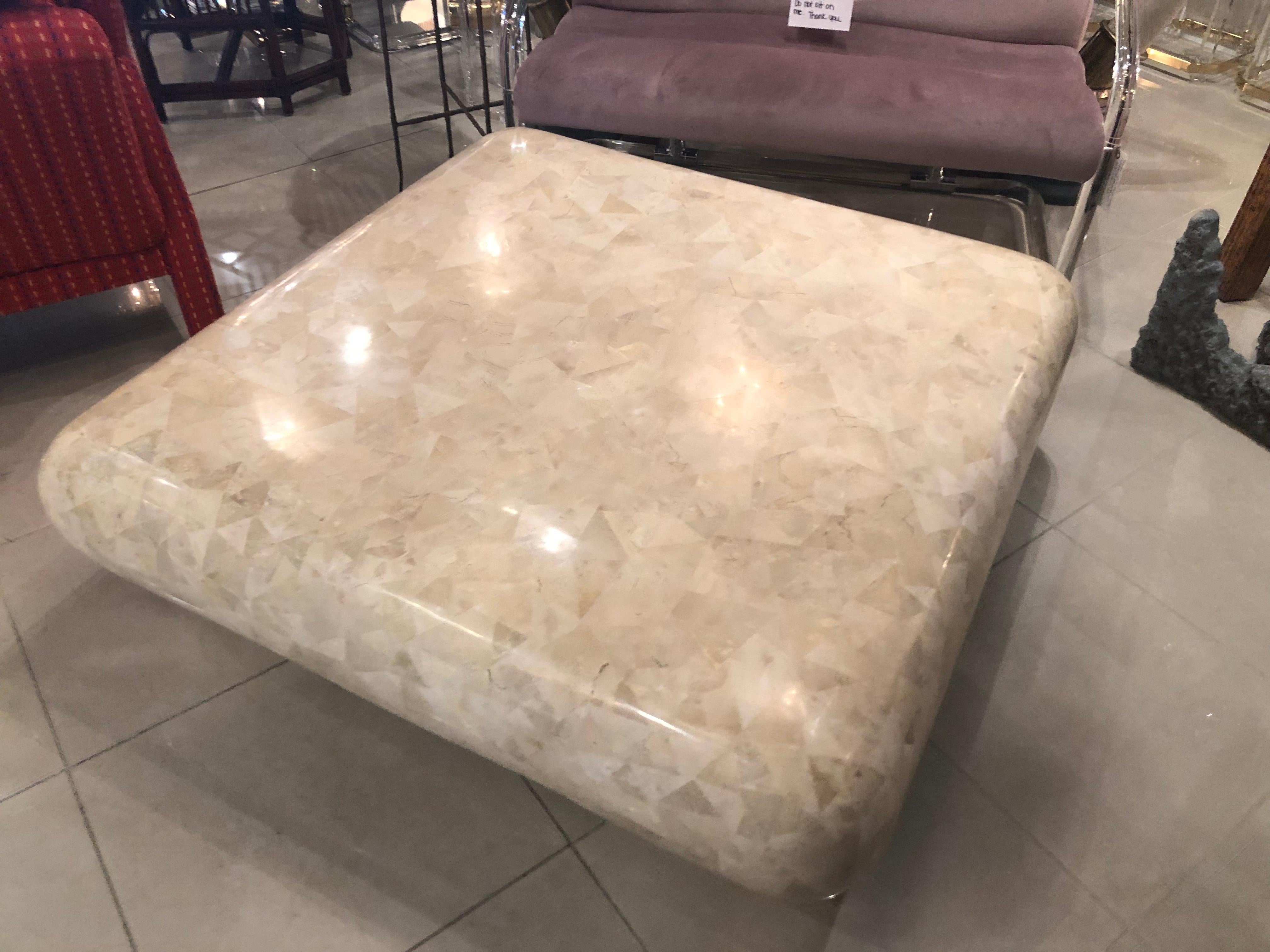Maitland Smith Ming Fossil Tessellated Marble Stone Coffee Cocktail Table 8