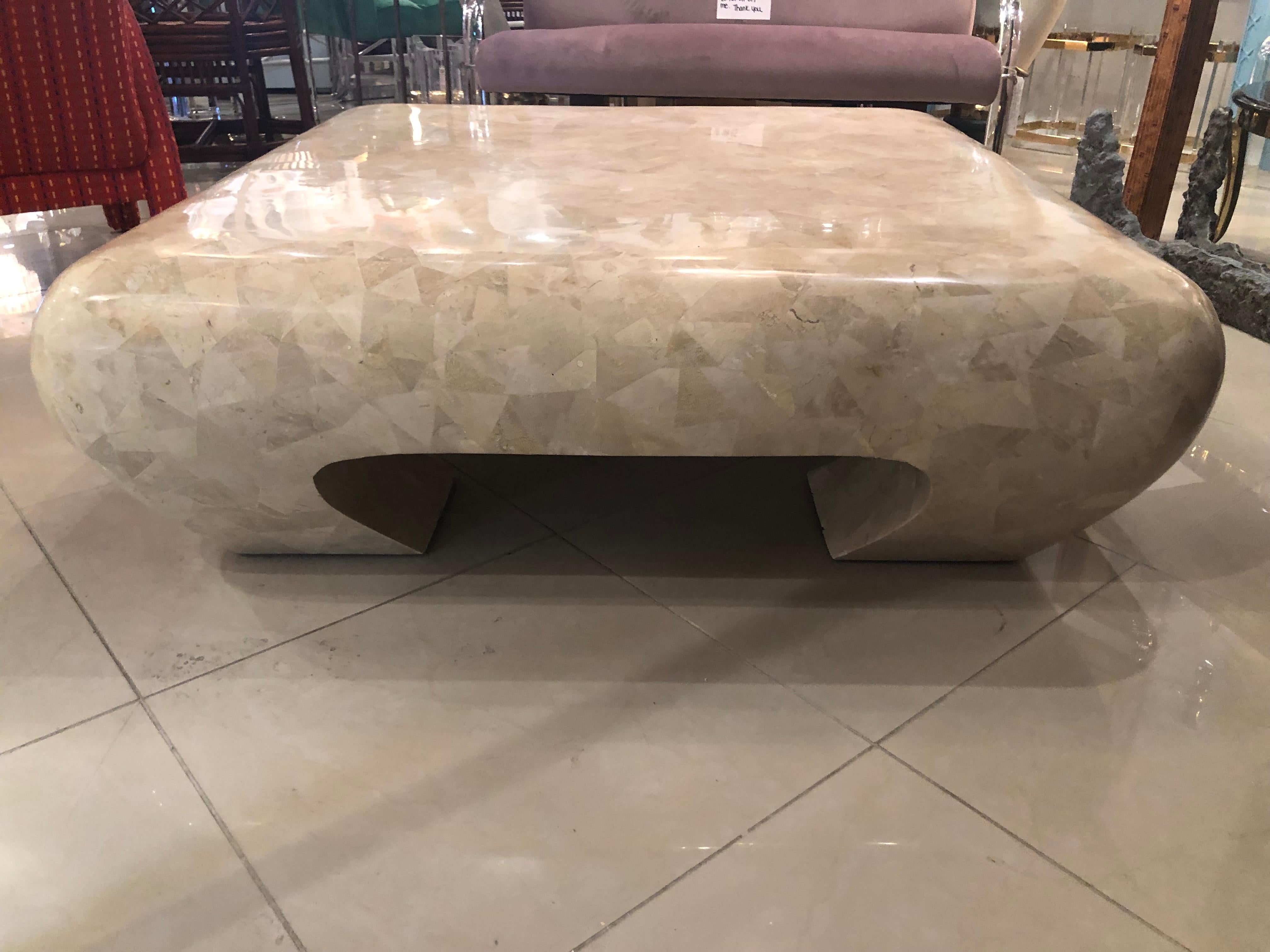 Maitland Smith Ming Fossil Tessellated Marble Stone Coffee Cocktail Table 2