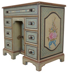 Vintage Maitland Smith Miniature Knee Hole Desk Keepsake Jewelry Box Chest