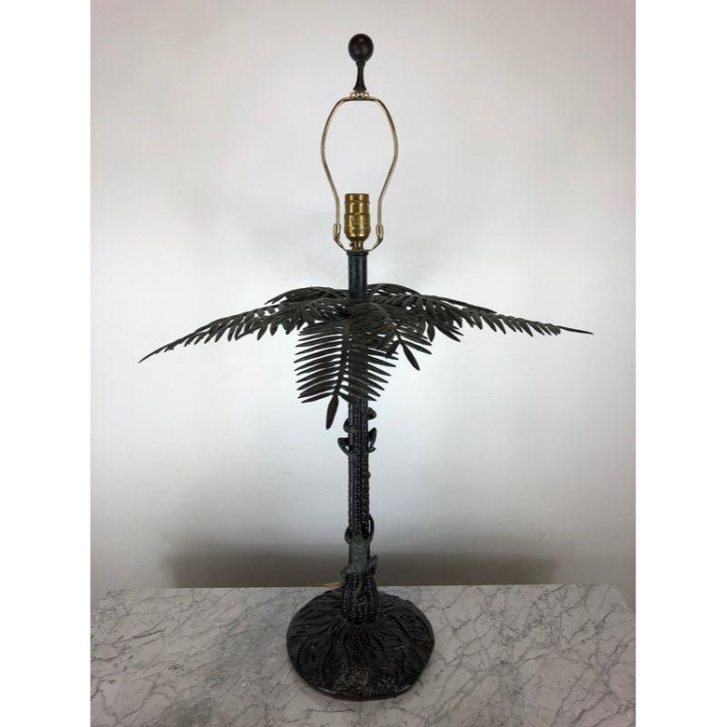 MAITLAND SMITH Monkeys Climbing Palm Tree Bronze Lamp 3