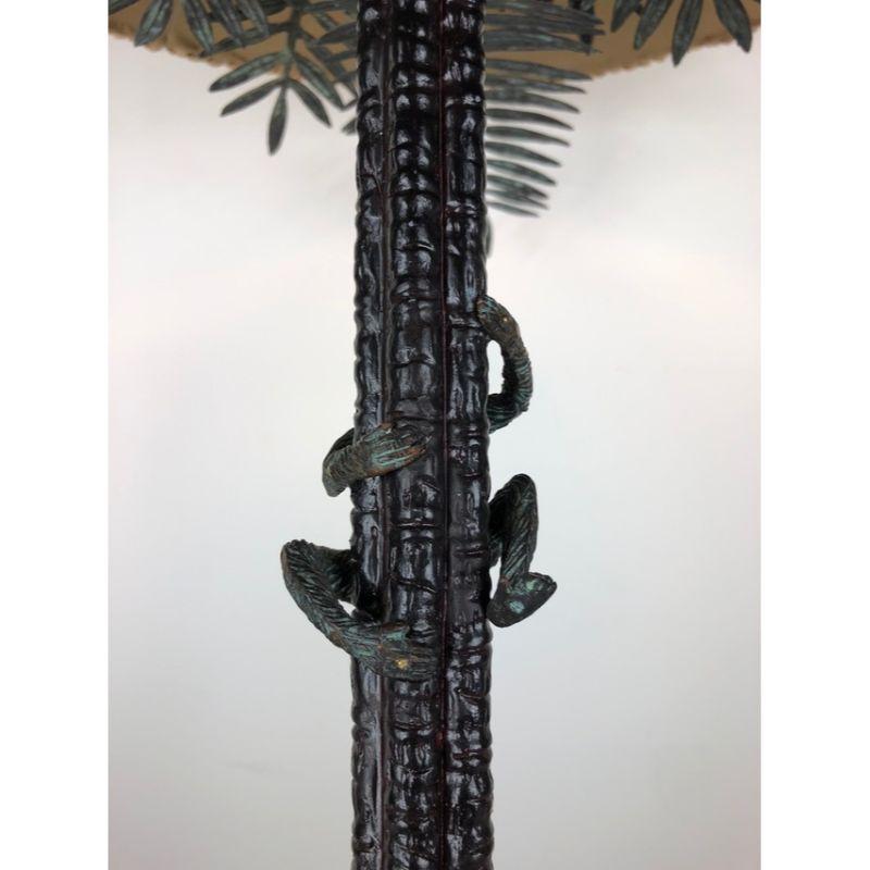 20th Century MAITLAND SMITH Monkeys Climbing Palm Tree Bronze Lamp