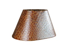 Vintage Maitland Smith Oval Leather Faux Caiman Pattern Lamp Shade 20"