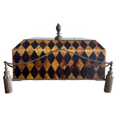Vintage Maitland-Smith Penshell Decorative Box with Rope Tassel Base