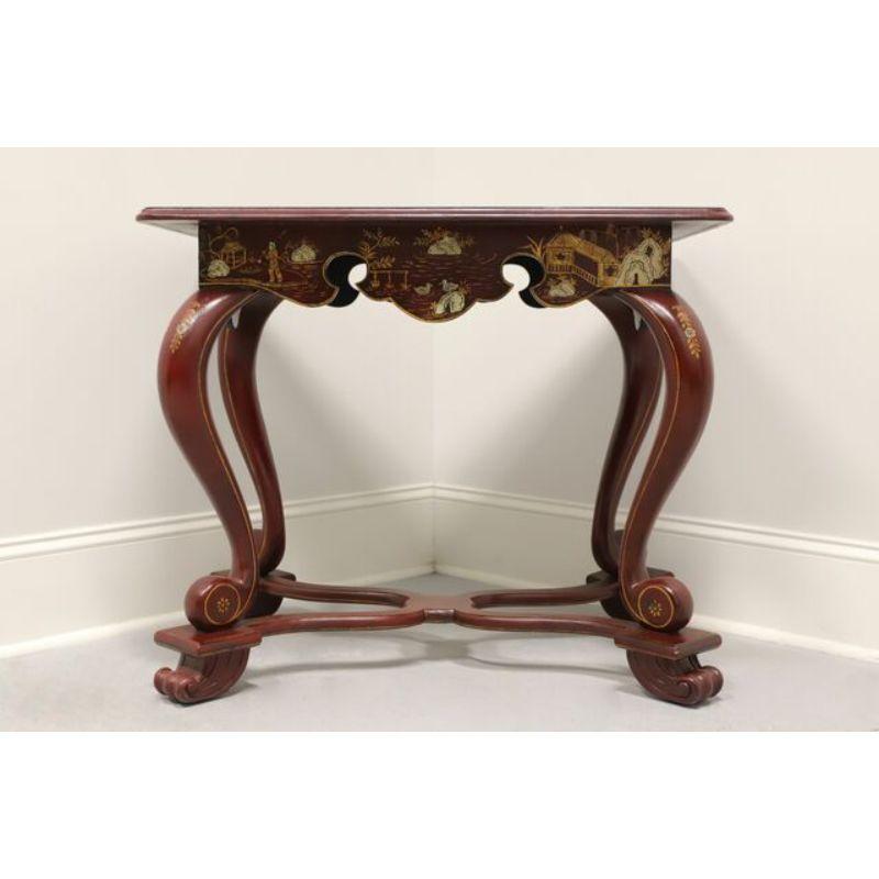 Hand-Painted MAITLAND SMITH Red Chinoiserie Accent Table