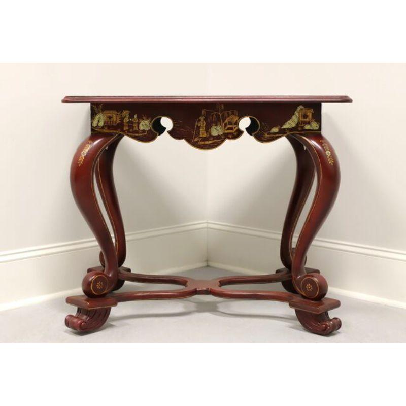 20th Century MAITLAND SMITH Red Chinoiserie Accent Table