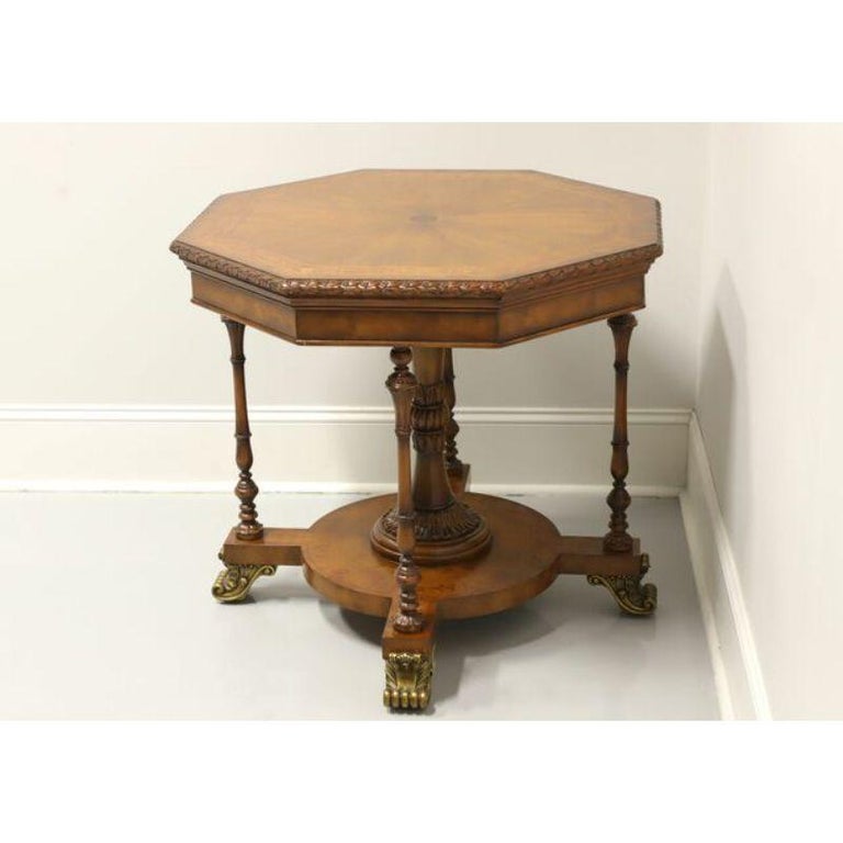 Philippine MAITLAND SMITH Regency Inlaid Banded Mahogany Octagon Accent Table For Sale