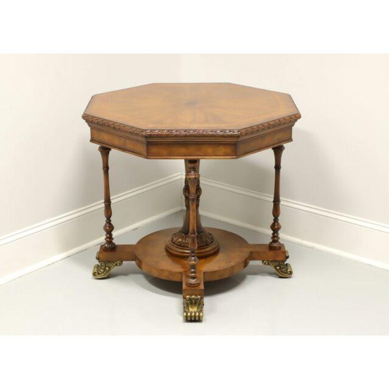 MAITLAND SMITH Regency Inlaid Banded Mahogany Octagon Accent Table In Good Condition In Charlotte, NC