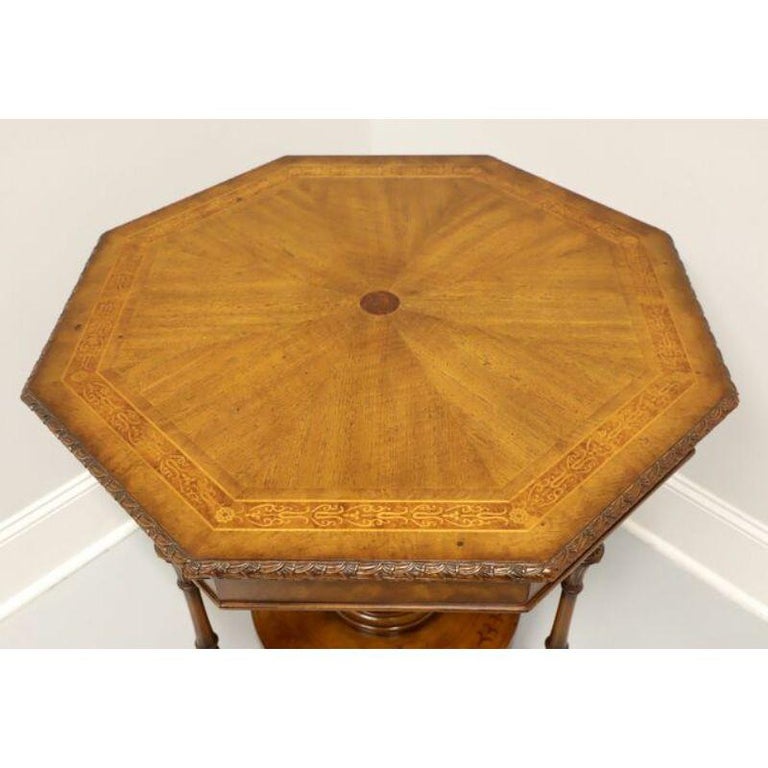 20th Century MAITLAND SMITH Regency Inlaid Banded Mahogany Octagon Accent Table For Sale
