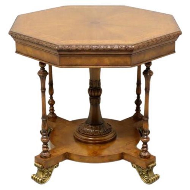 MAITLAND SMITH Regency Inlaid Banded Mahogany Octagon Accent Table For Sale