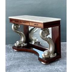 Vintage Maitland Smith Silver Koi Console Table