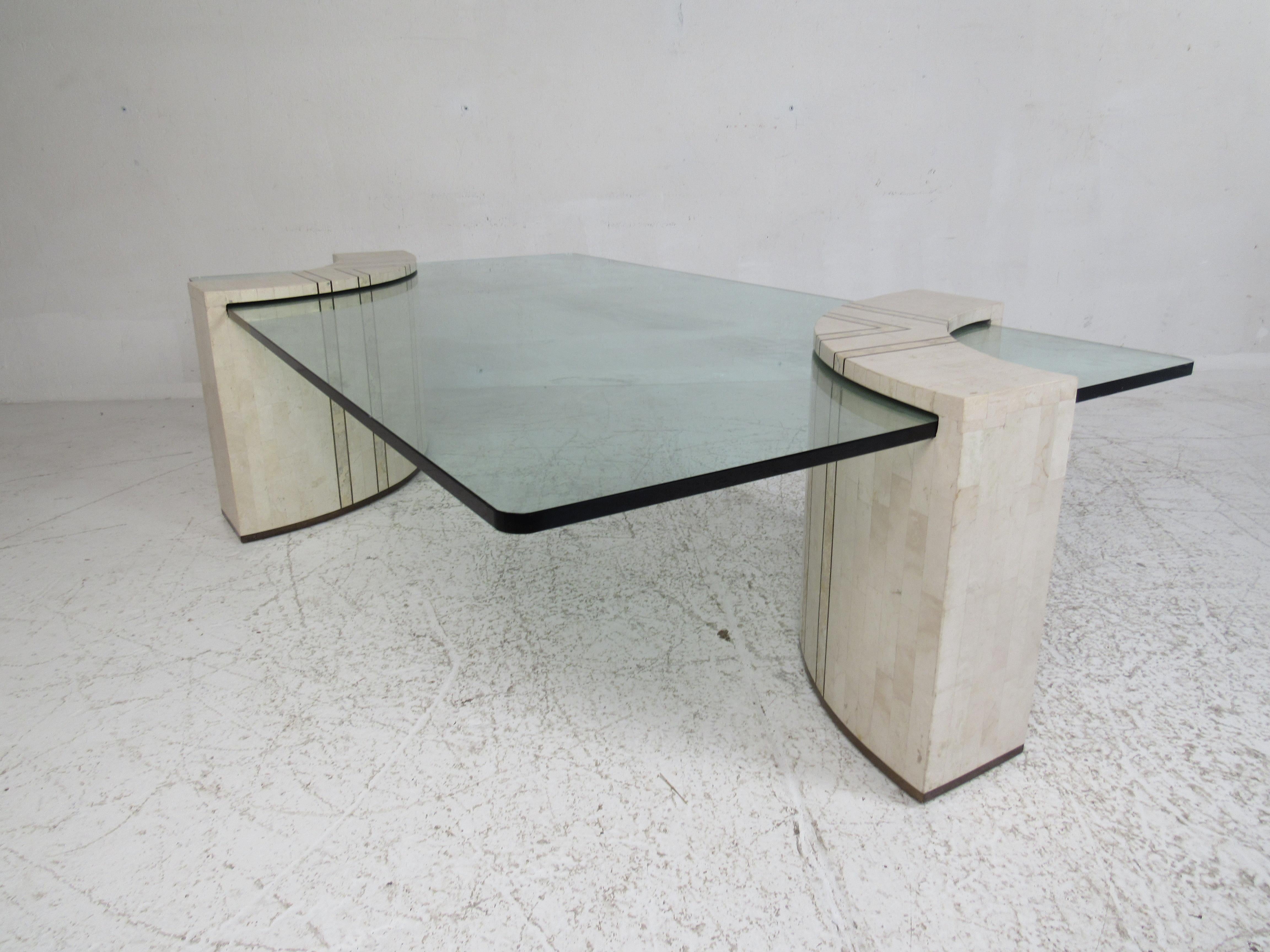 Late 20th Century Vintage Casa Bique by Robert Marcius Tessellated Stone Coffee Table For Sale